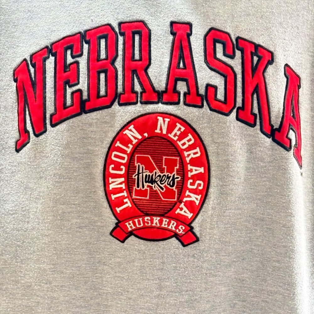 Lee Sport Sweatshirt Mens M Gray Nebraska Huskers Vintage 2001 Y2K Collegiate Pu - Picture 6 of 11